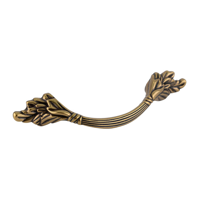 Curved Cabinet Pull Handle, 3" Centre To Centre, 5-1/4" Length, 7/8" Width, Regency Brass Finish