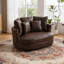 Fauteuil demi-tonneau rembourré en chenille