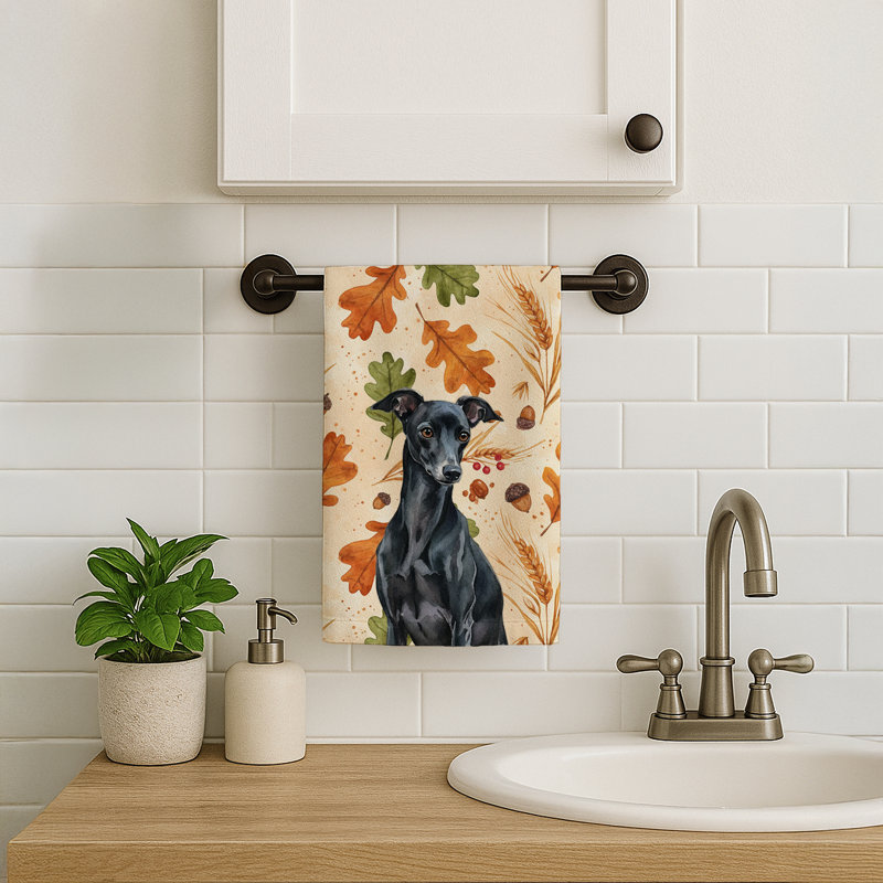 Linge de cuisine noir italien Greyhound Heirloom, Lévrier italien noir