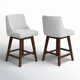 Orbay Swivel Upholstered 26'' Counter Stool With Solid Wood Frame