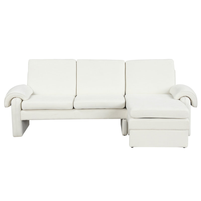 Canapé-lit futon convertible 94,1 po avec dossier réglable, Chenille beige