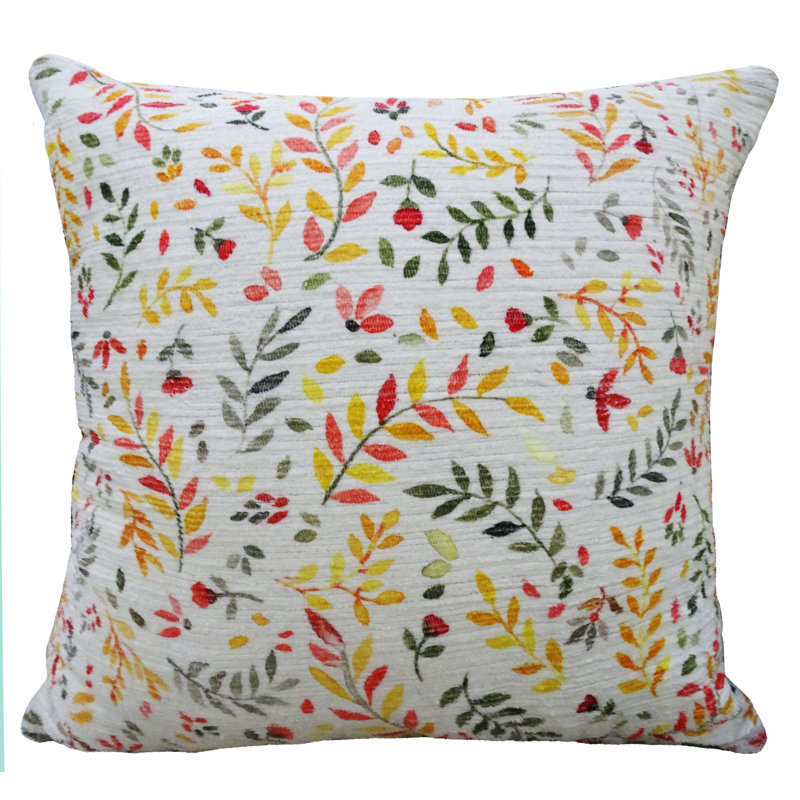 Embroidered Cotton Blend Throw Pillow