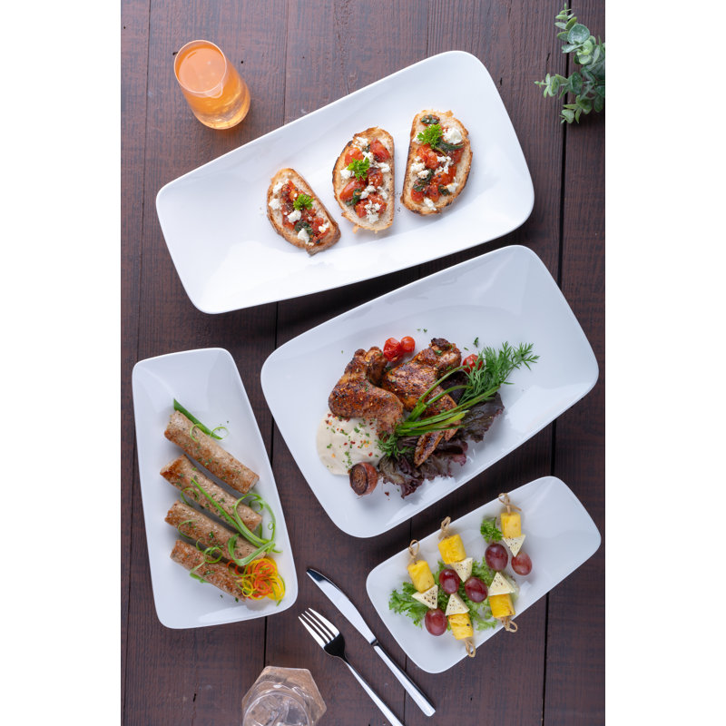 Assiette rectangulaire en porcelaine de qualité supérieure VITALE RECTANGLE - IVOIRE , 5.9"