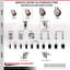 Ensemble de roulettes extensibles 3,5 pouces pivotantes 3,5 pouces 7/8 pouces en poly 316SS-101372025