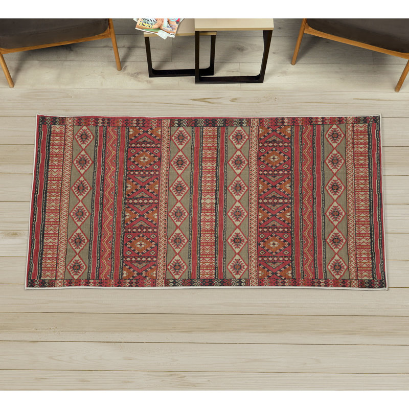 Tapis décoratif Ikat Iiesha, Rectangle 2 pi 5 po x 5 pi