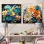 Impression romantique succulente colorée - ensemble de 2 collages floraux carrés-1473327729-1473327695