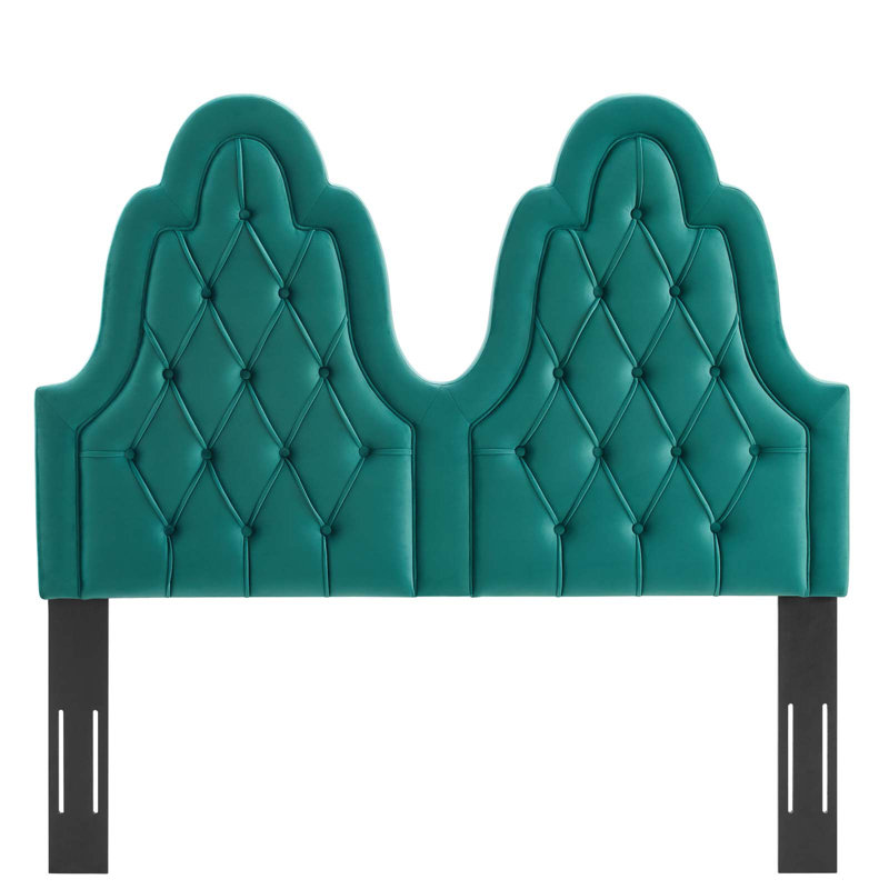 Augustine Tufted Performance Velvet Headboard, Green, Full/Queen