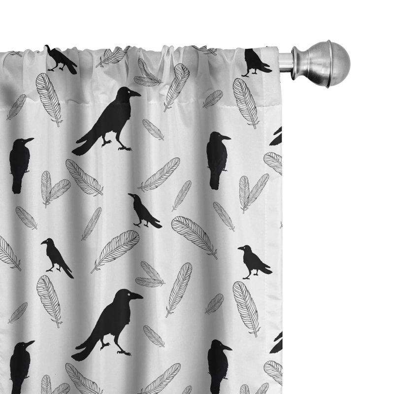 Crow Semi-Sheer Rod Pocket Curtain Panels, 28" x 95"