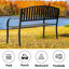 Banc de jardin à dossier haut en lattes d'acier Pettit 50 po, causeuse de patio, banc de parc