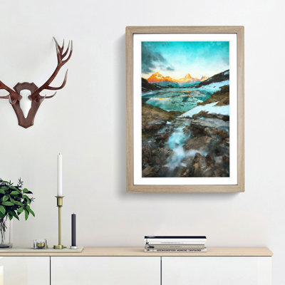 Mountain View in Switzerland - Picture Frame Painting Print