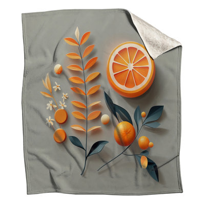 Jeté en molleton orange - Jetés de nourriture pour canapés ou lits
