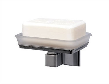 Town Square Soap Dish Bathroom Tray Tumbler, Chrome