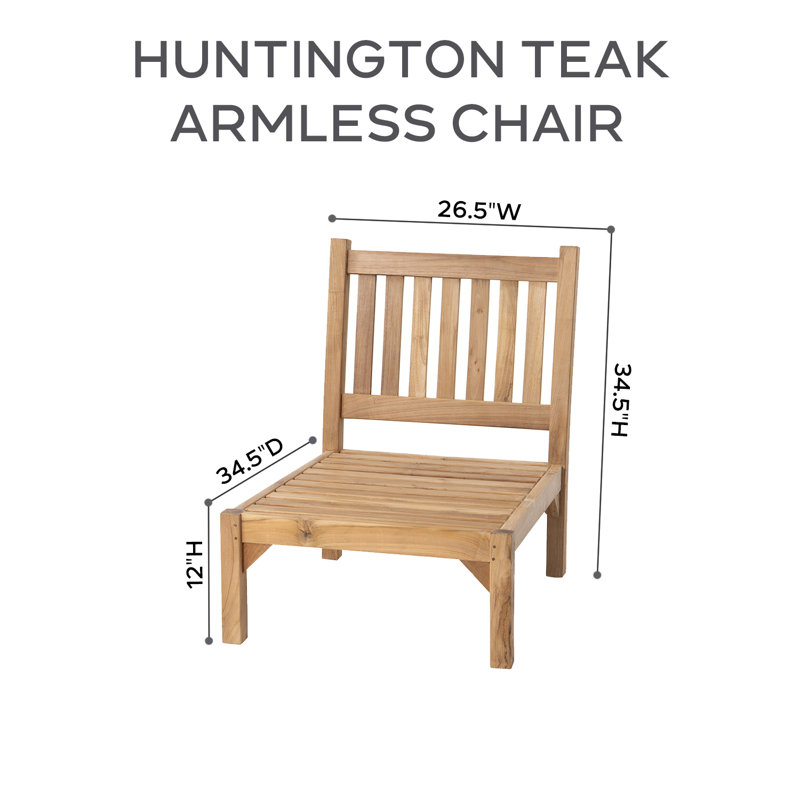 Huntington Outdoor 12 - Piece Teak Conversation Set, White Sunbrella®