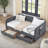 Daybeds | Modern Extendable Twin Daybed with Trundle &amp; Storage Drawers for Bedroom Living Room | charcoal gray | linen