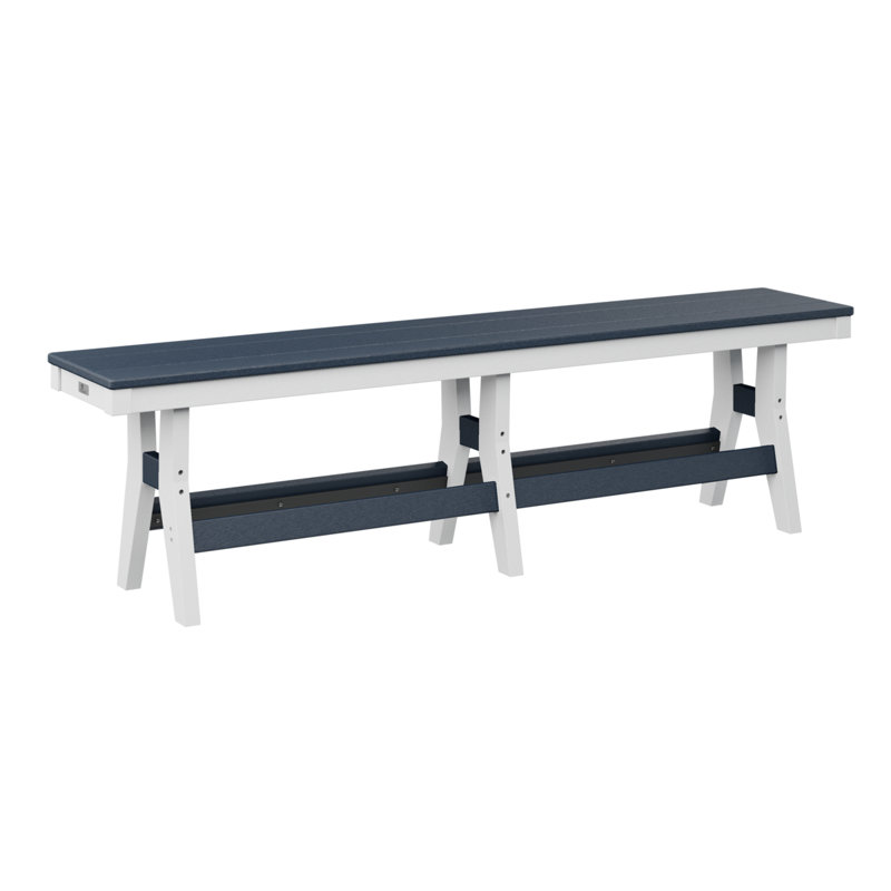 Banc berlinois de 66 po Berlin, Bleu marine / blanc, H 18 po x l 66 po x P 12,5 po