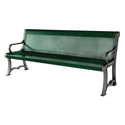 Bench, Black, Expanded, 6Ft, With Back, Portable
