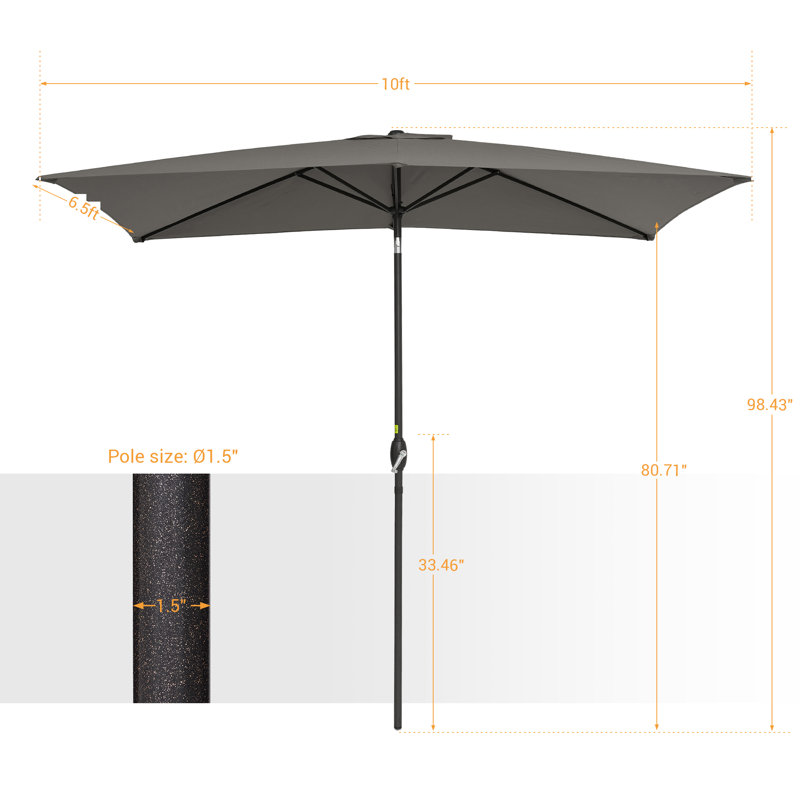 Parasol de marché Doray, Gris
