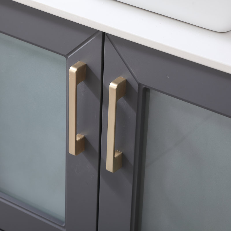 Meuble-lavabo moderne simple vasque 30 po avec comptoir en céramique Kenyla