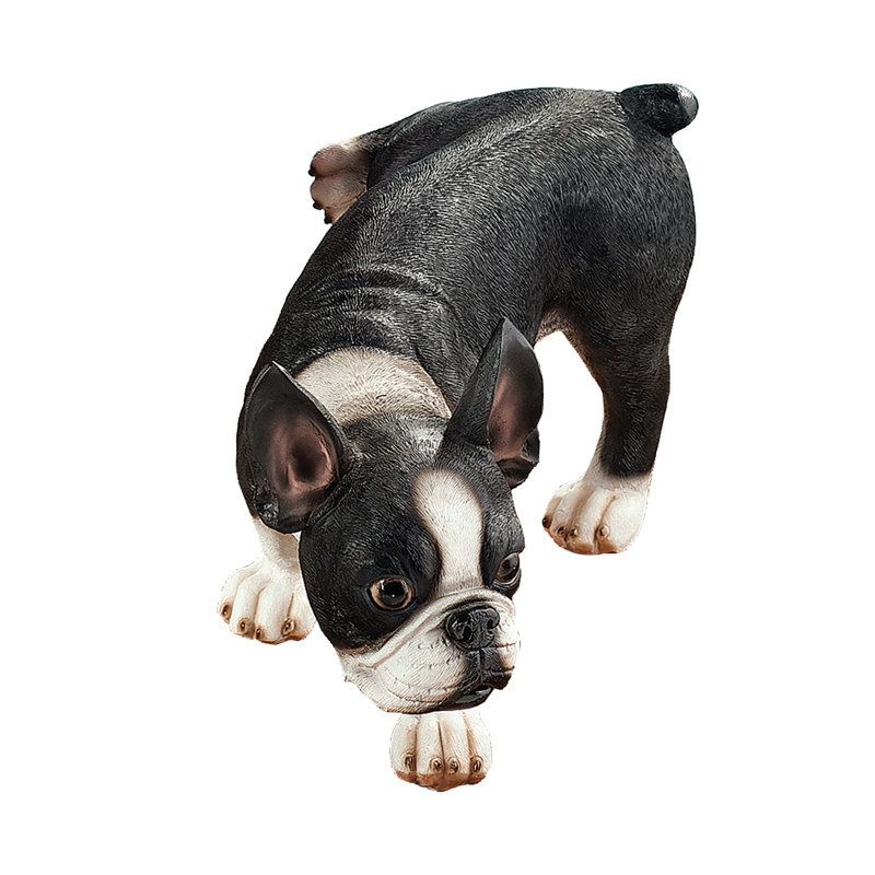 Statue pour chien naughty Lifting a Leg Boston Terrier