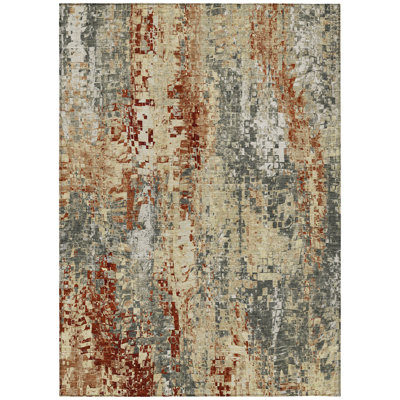 Machine Washable Indoor/Outdoor London ACN2254 Abstract Rug
