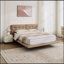 Cadre de lit flottant pour grand lit avec lumières DEL, tête de lit capitonnée, assemblage facile, aucun sommier nécessaire, design moderne et élégant-653702259