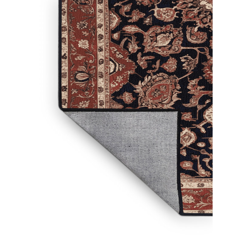 Machine Washable Persian Brown Area Rug, Carré 5 pi