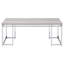 Table basse Chafik, finition chêne naturel et chrome
