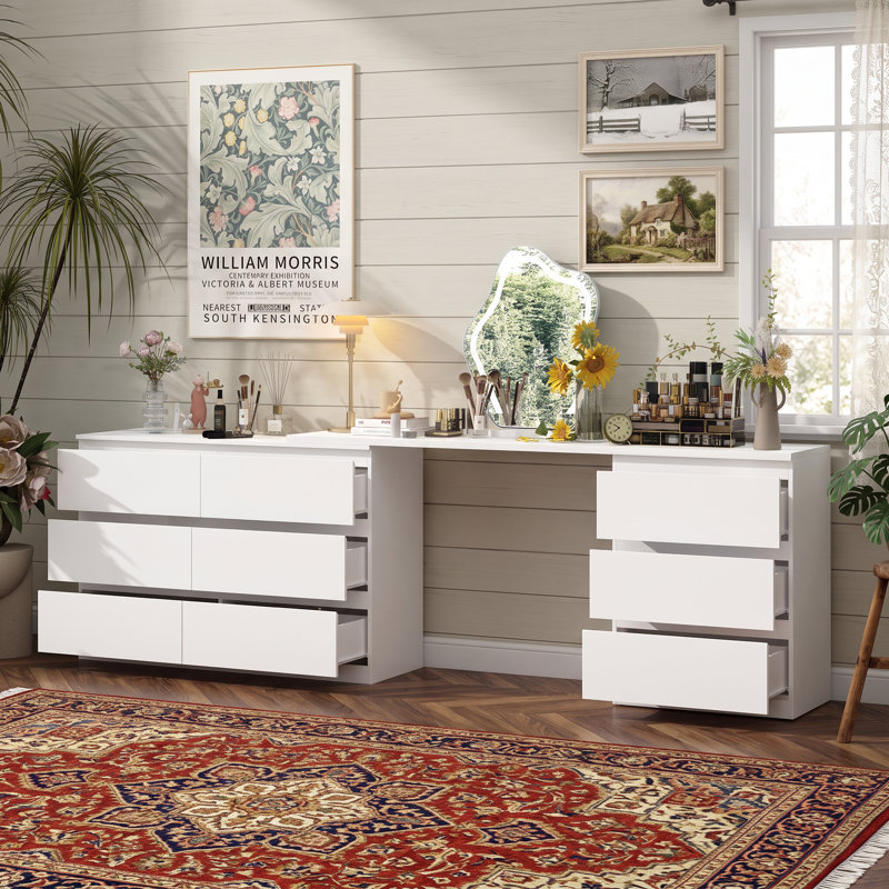 Bureau de coiffeuse avec 9 tiroirs Brance