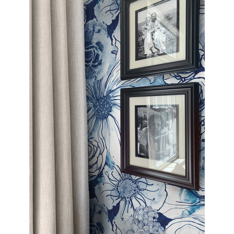 Peel & Stick Floral Roll, Blue/White