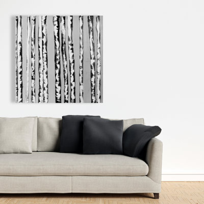 Birches Black and White Canvas | Trees Landscapes Decor