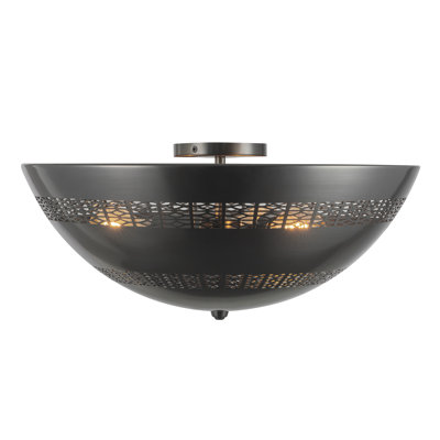 Overland 18-in Urban Bronze Flush Mount