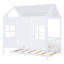 Lit double en bois avec lit gigogne simple, lit de jour en bois, blanc