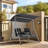 2-Seat Patio Porch Swing with Stand, Adjustable Canopy and Cup Holder-1489391037