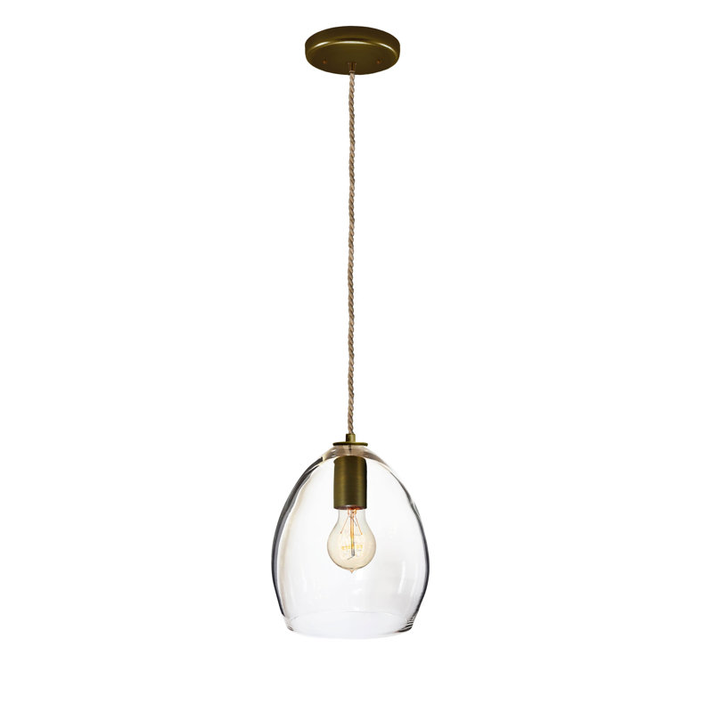1 - Light Pendant, Clear, Bronze, Yes
