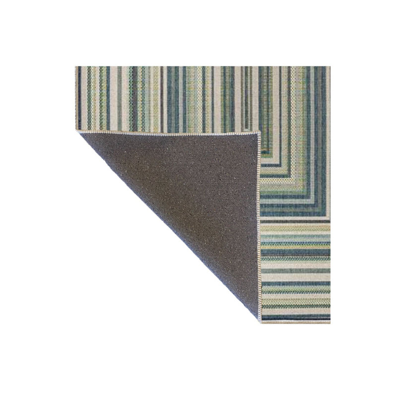 Tapis lavable vert à motif géométrique, Tapis de couloir 2 pi 6 po x 9 pi 10 po inclus