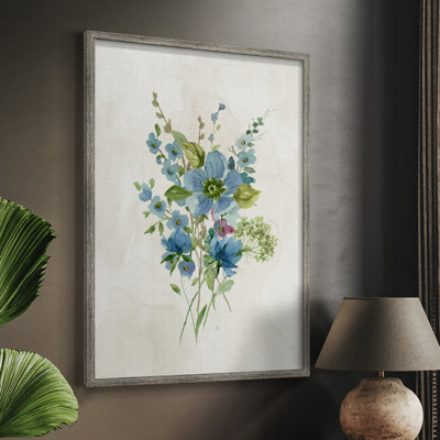 «Bouquet of Blue II», reproduction encadrée - bois massif 49630