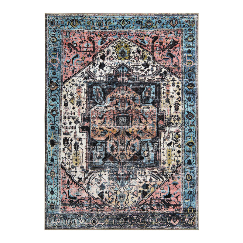 Acelin Oriental Indoor Rug, Rectangle 6'7" x 9'