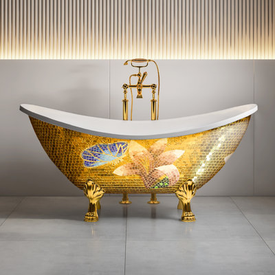 67'' x 31.5'' Freestanding Soaking Acrylic Bathtub