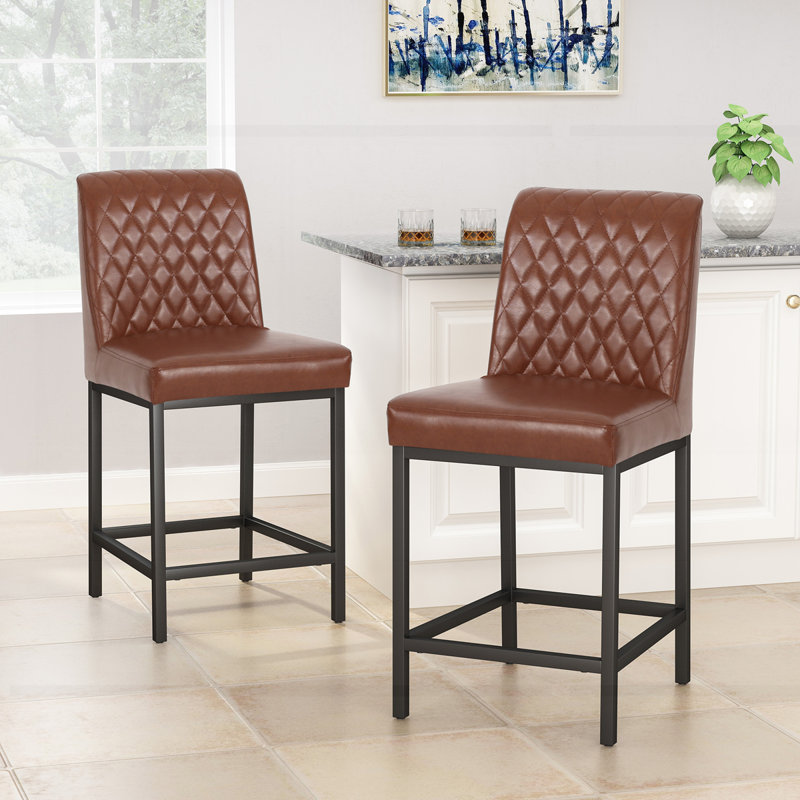 Modern Counter Stools, Light Brown