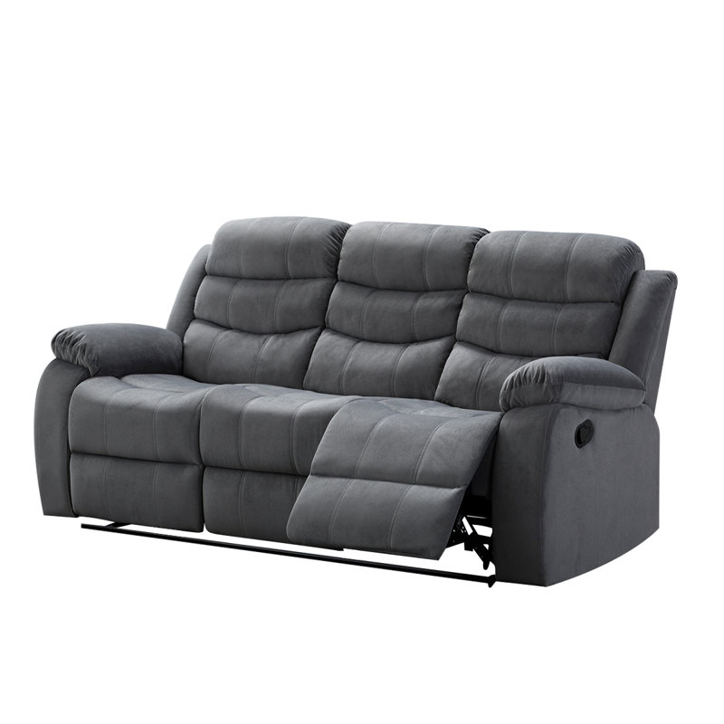 Upholstered 81'' Reclining Sofa, Gray 100% Polyester