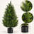 2-Pack 3FT UV-Resistant Artificial Cedar Topiary Trees