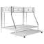 Lit superposé simple au-dessus d'un lit double argent avec structure en métal robuste et gigogne - deux échelles incluses-1129651264-1129651267