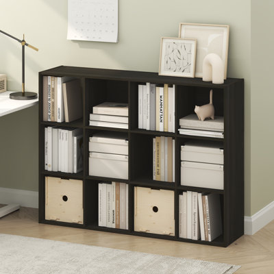 Furinno PELLI Book Shelf, 12-Cube Bookshelf, Cube Storage Organizer Bookcase, 11.7 x 47.6 x 36, for Living Room, Bedroom, Home Office, White