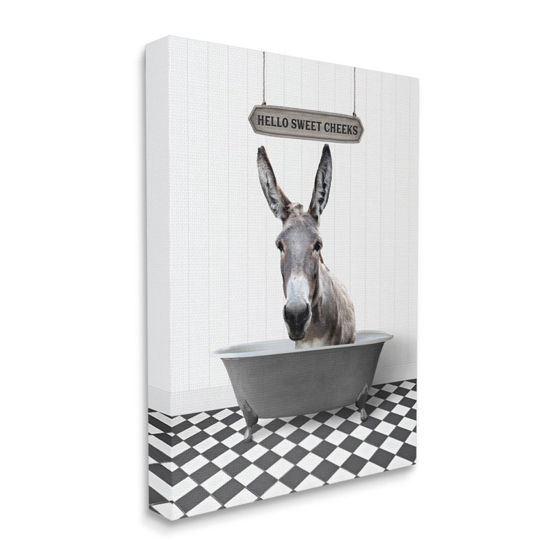 " Hello Sweet Cheeks Farmhouse ", Farmhouse Gray Framed Giclee, 30" H x 24" W x 1.5" D