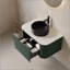 Meuble-lavabo pour salle de bain, armoire de salle de bain en contreplaqué rayé à bordures flottantes avec tiroir, vasque en céramique et plateau en pierre frittée, pré-assemblé-1458327489
