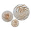 Spirale abstraite de fleur de rose beige - ensemble de 3 décorations murales en métal rose