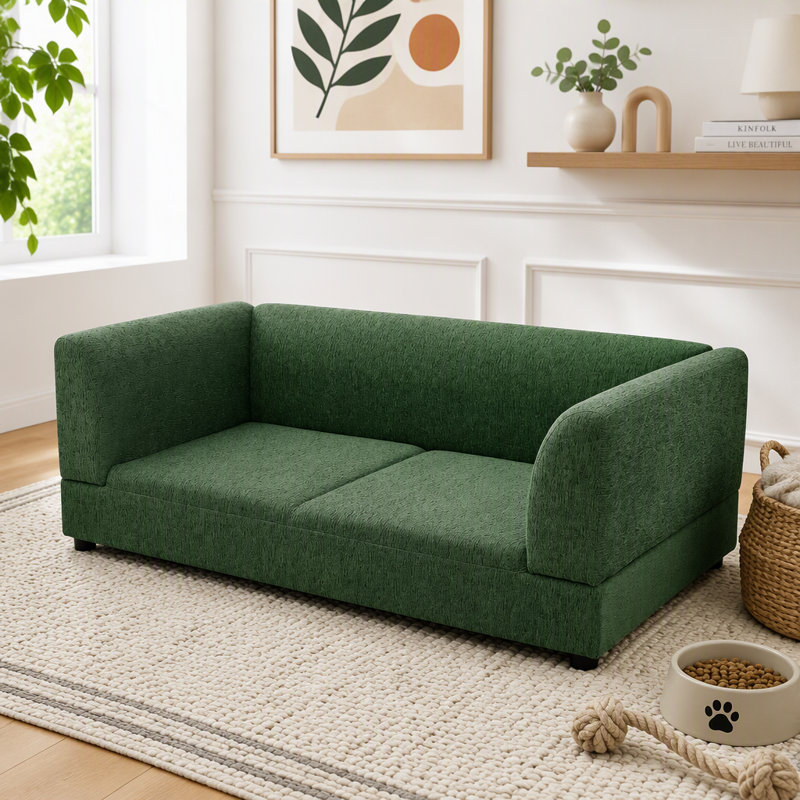 Canapé confortable surdimensionné pour chiens de taille moyenne / grande, Vert olive