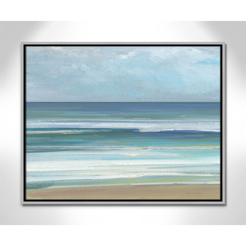 «Gentle Waves I» par Sally Swatland, Argent argent, H 23,5 po x l 29,5 po