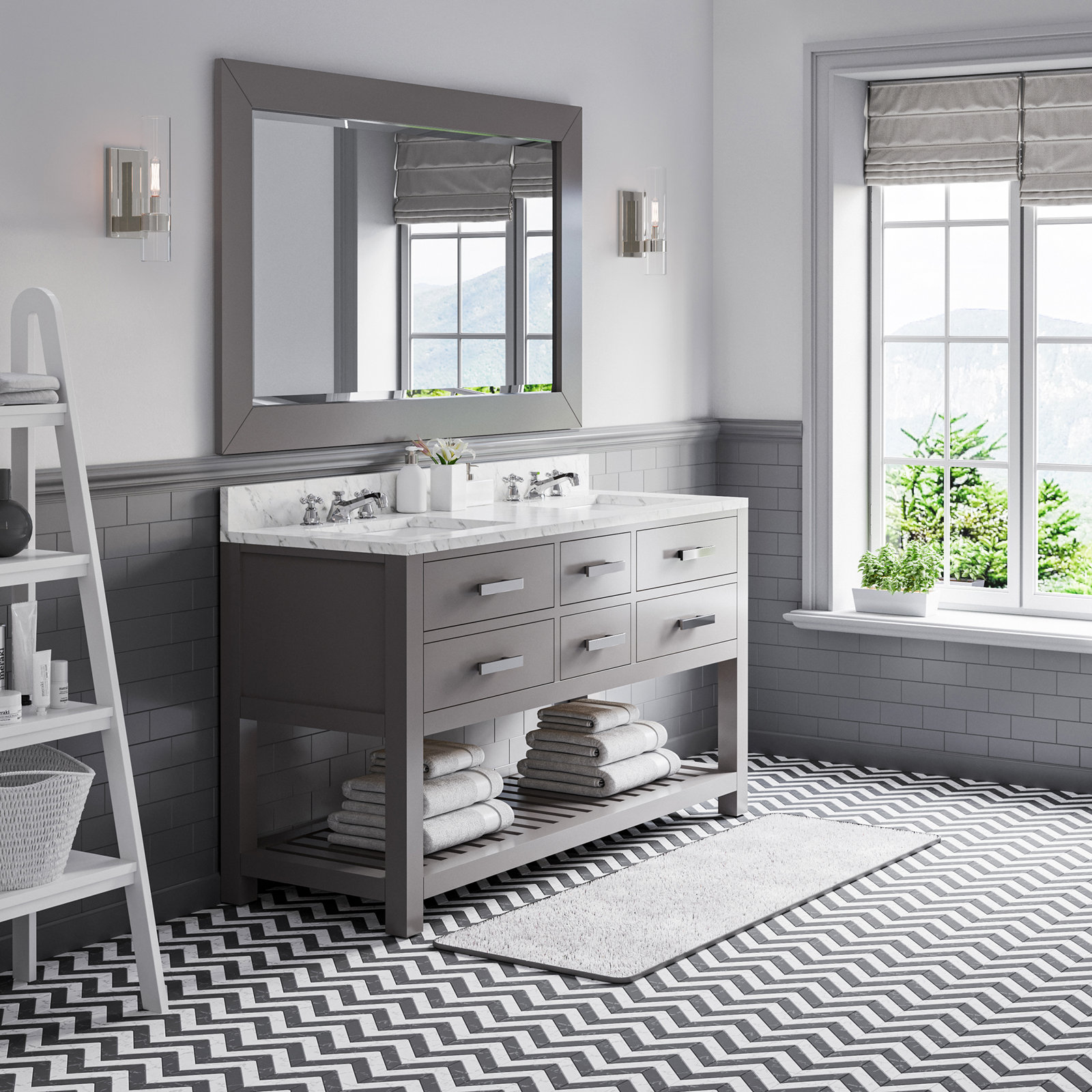 Cronin 60'' Double Bathroom Vanity, Cashmere Gray