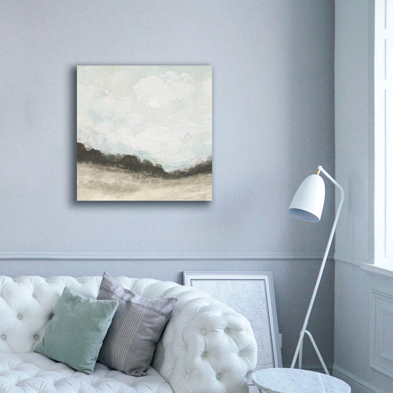 «In The Field Square 2 Neutral» par Cheryl Warrick, art mural sur toile, 37 po x 37 po